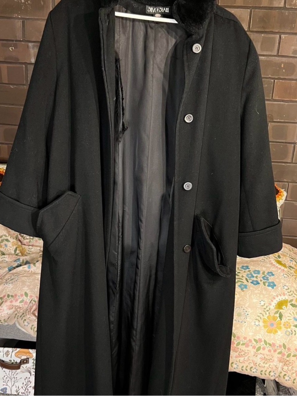 Vintage Black Steve by Searle Wool Overcoat